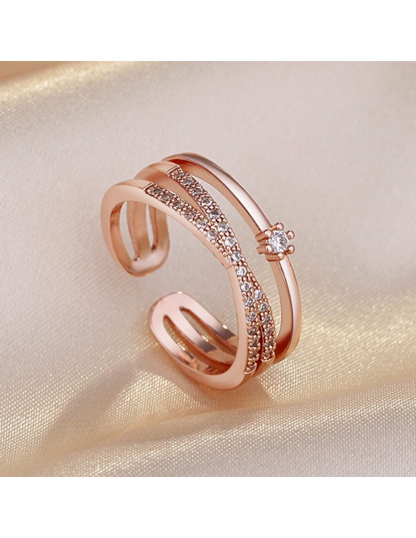 Jewels Galaxy Rose Gold Plated American Diamond St...