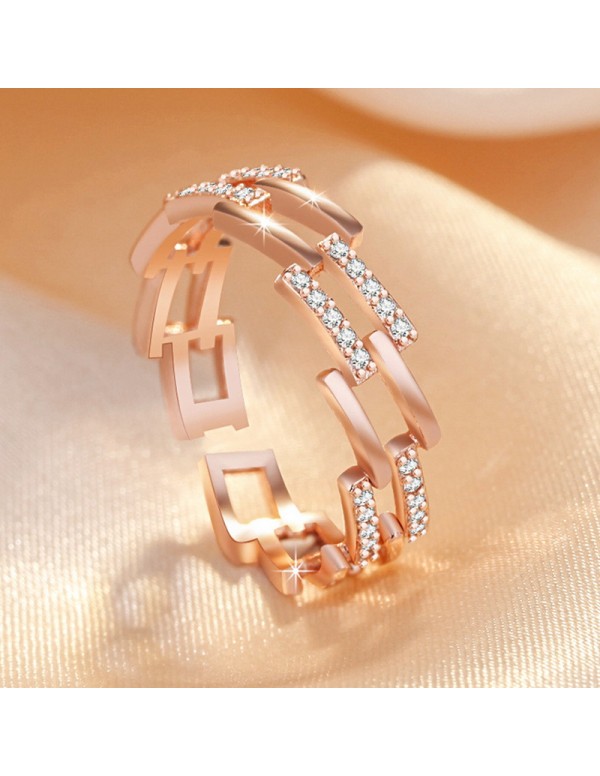 Jewels Galaxy Rose Gold Plated American Diamond St...