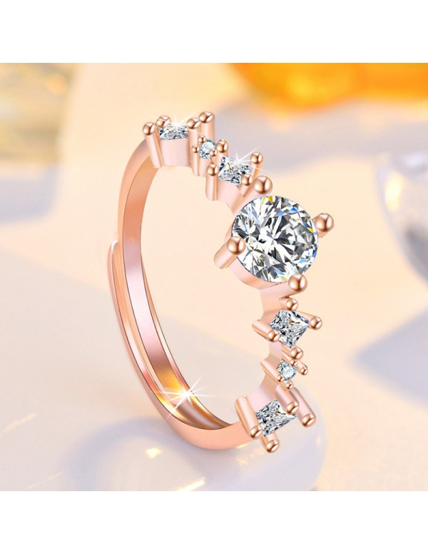 Jewels Galaxy Rose Gold Plated American Diamond St...