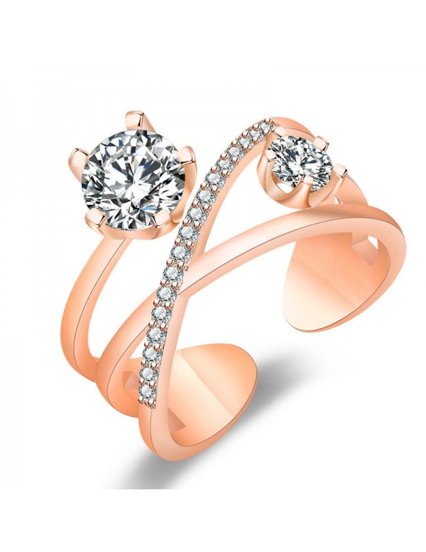 Jewels Galaxy Rose Gold Plated American Diamond St...