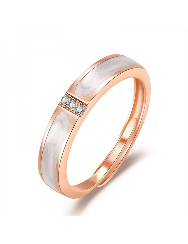 Jewels Galaxy Rose Gold Plated American Diamond Studded Contemporary Korean Finger Ring