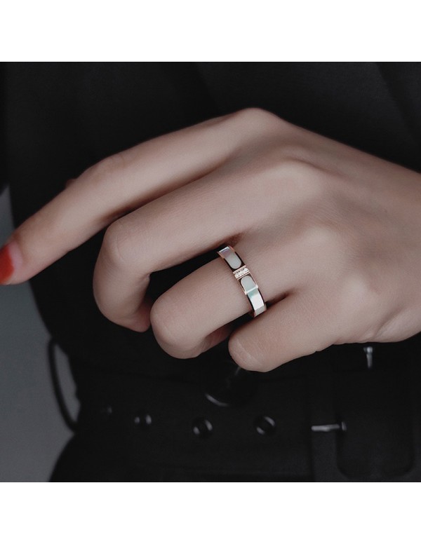 Jewels Galaxy Rose Gold Plated American Diamond Studded Contemporary Korean Finger Ring