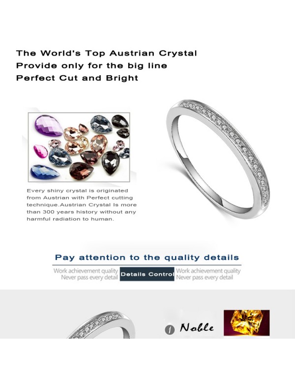 Jewels Galaxy Luxuria Platinum Plated Simple Style Tiny Zirconia Inlayed Ring For Women/Girls 5127