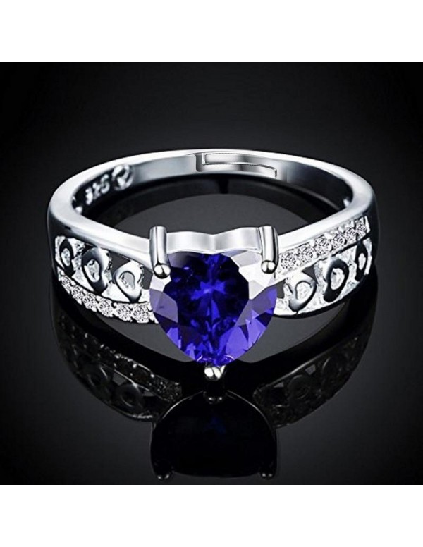 Jewels Galaxy Mesmerizing Crystal Heart Silver Pla...