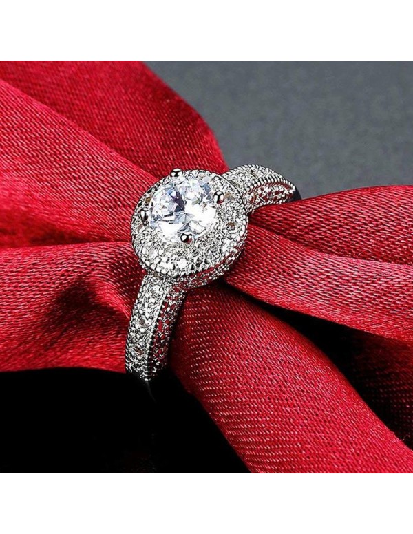 Jewels Galaxy Mesmerizing Zircon Studded Silver Plated Swanky Ring For Women/Girls 5174
