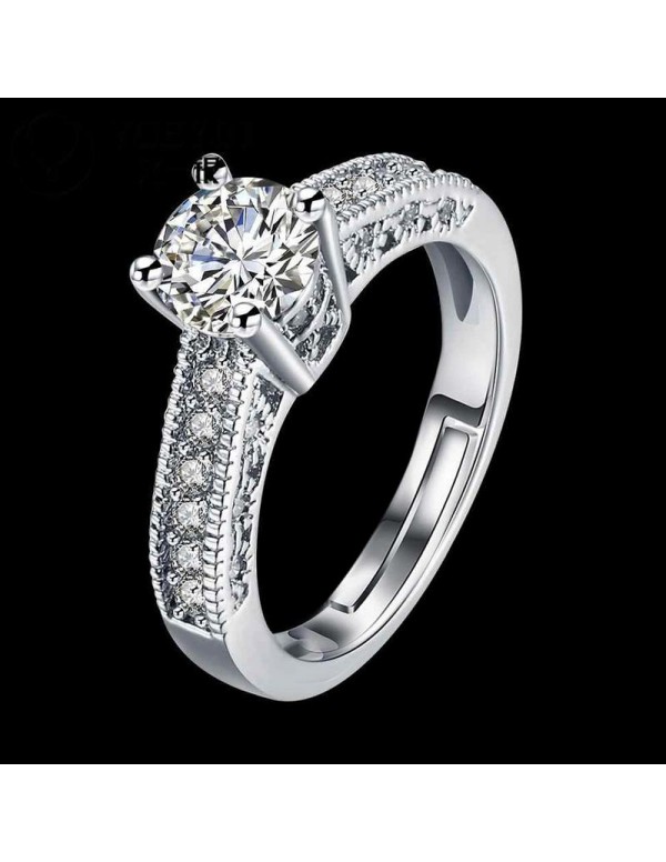 Jewels Galaxy Wonderful Crystal Silver Plated Amazing Ring For Women/Girls 5175