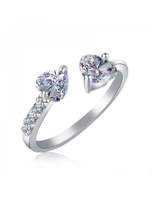 Jewels Galaxy Scintillating Crystal Heart Silver P...