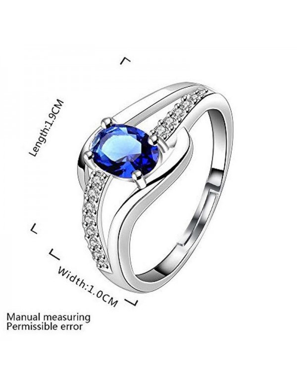 Jewels Galaxy Ravishing AD & Crystal Silver Plated Trendy Ring For Women/Girls 5180