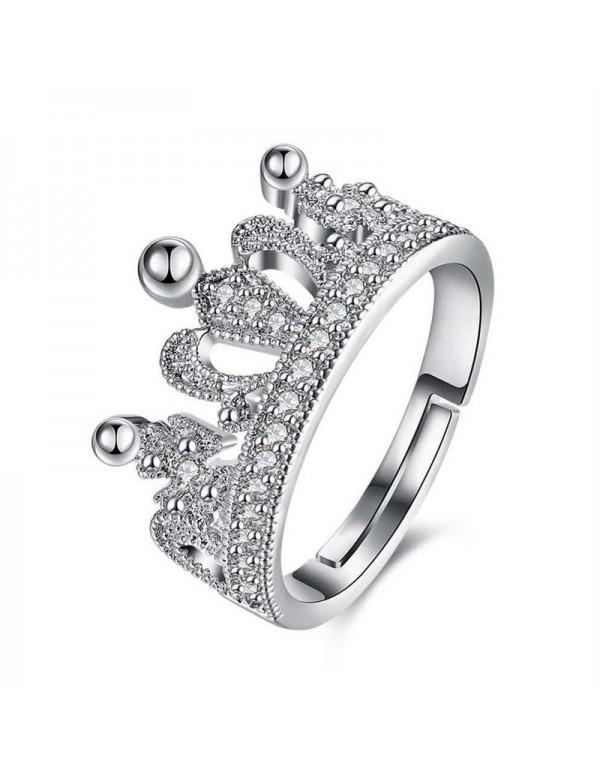 Jewels Galaxy Amazing Zircon Crown Silver Plated S...
