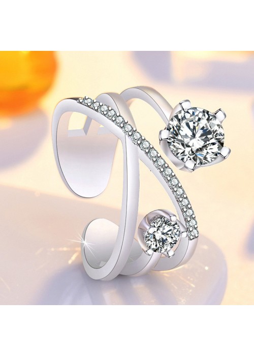 Jewels Galaxy Best Valentine Gift Crystal Silver Plated Graceful Ring for  Women/Girls (JG-RNBX-9940) : Amazon.in: Fashion