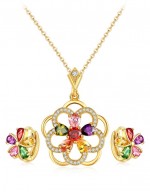 Jewels Galaxy Gold-Toned CZ Stone-Studde...
