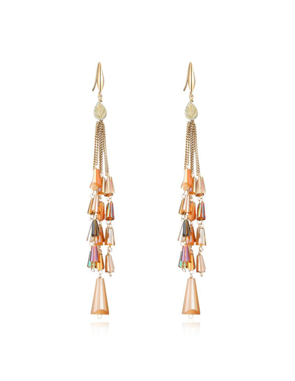 Jewels Galaxy Multicoloured Gold-Plated Contemporary Drop Earrings 2495