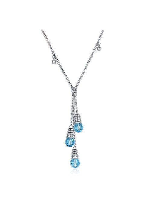 Rhodium-Plated Handcrafted Pendant with Crystals From Swarovski & Chain 27538